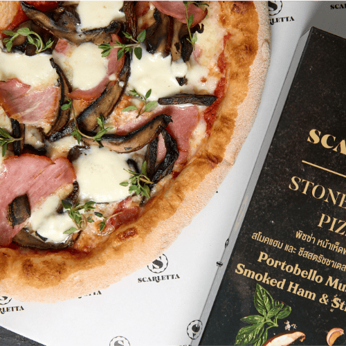 Portobello Mushroom, Smoked Ham & Stracciatella Pizza